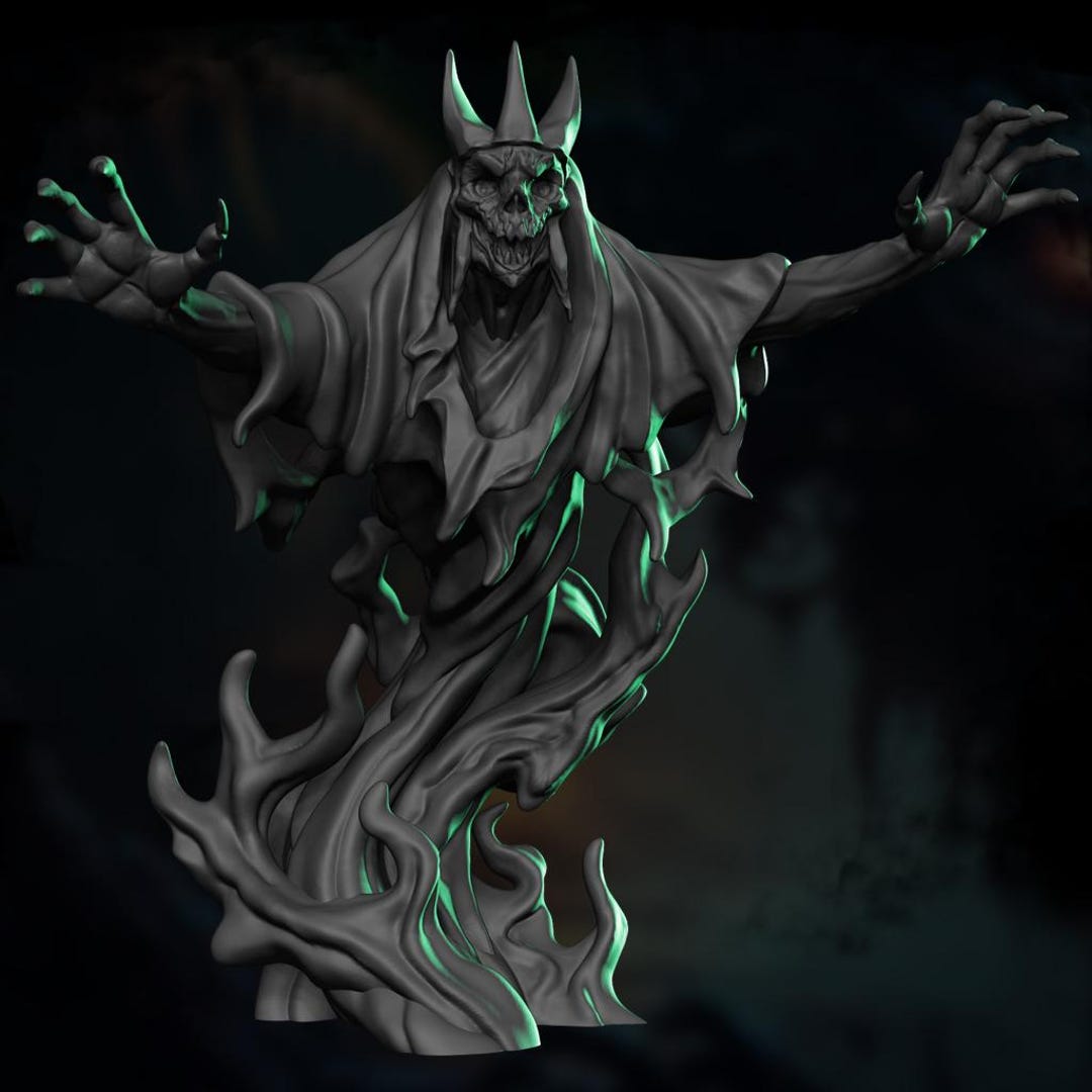 Wraith Undead Monster Atlas Miniature | 28mm 32mm 54mm 75mm 100mm Scale ...