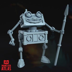 Atlas des monstres de construction Duodrone Modron | 28 mm 32 mm 54 mm 75 mm 100 mm Échelle | Mini PNJ mécanique D&D Pathfinder Mechanus | Apprêt professionnel