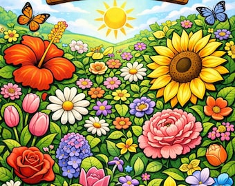 Botanical Flower Coloring Pages | Printable Floral Line Art for Adults & Kids (PDF Download)