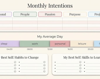 Vision Board Journal | 30+ Page Manifestation Planner |