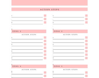 Ultimate All-in-One Goals Planner | Digital Download | 24-Page Life Transformation Workbook | SMART Goal Tracker