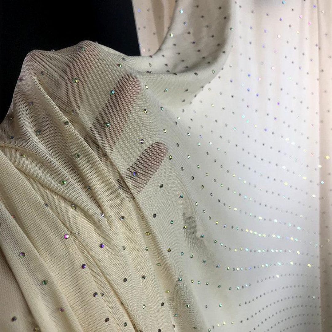 Rhinestone Mesh Fabric,mix Shape Rhinestone Stick on Mesh,diy Wedding ...