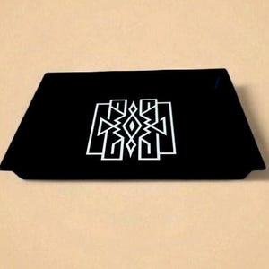 Art Deco Lattice Tray, Black and Tan Geometric Decor,  Modern Wall Art or Rectangular Serving,  Luxury Home Accent, Organizer or Catchall