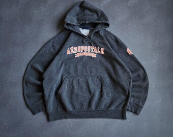 Y2K Aeropostale Athletics Grey Pullover Hoodie XXL