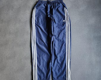 Vintage Y2K Adidas Blue Essential Three Striped Sweatpants Large
