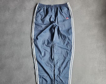 Vintage 90's Adidas Breakaway Nylon Three Striped Essential Sweatpants Large