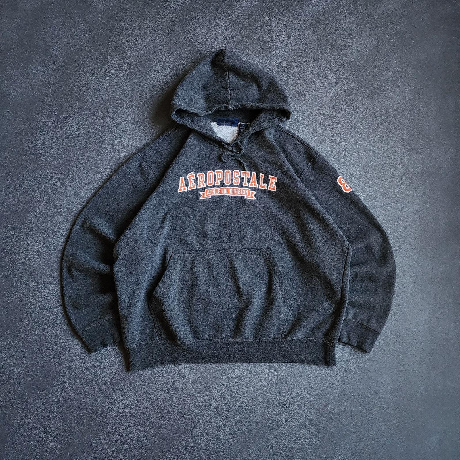 Sweat à Capuche Aéropostale Noir - Taille M/LG, Avec Zip Et Poches, Occasion Très Bon état