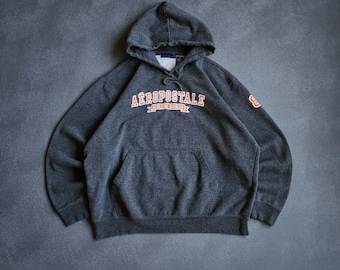 Y2K Aeropostale Athletics Grey Pullover Hoodie XXL