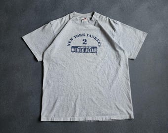 Y2K New York Yankees Property of Derek Jeter Grey Shirt XL