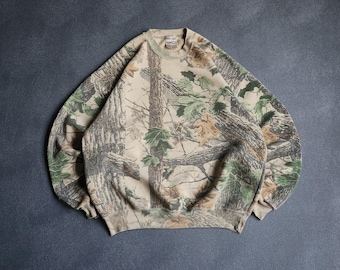 Vintage 90's Jerzees Realtree Camouflage Pullover Sweatshirt XL