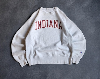 Indiana Hoosiers Grey Reverse Weave Champion Pullover Sweatshirt Medium