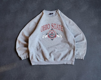 Vintage Pro Player Ohio State Buckeyes Grey Sweatshirt Large