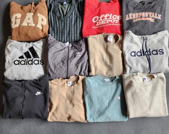Vintage, Y2K, Retro Wholesale Lot of 12 Hoodies, Jackets, Vest
