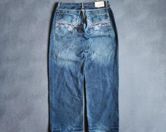 Vintage Y2K Baggy Indigo Faded Blue Denim Jeans 38x34