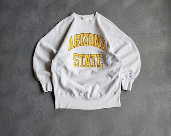 Vintage 90's Arizona Sun Devils Champion Reverse Weave Grey Sweatshirt XL