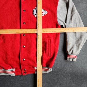 Vintage Kansas City Chiefs Red Grey Made in USA Varsity Bomber Jacket XL image 7