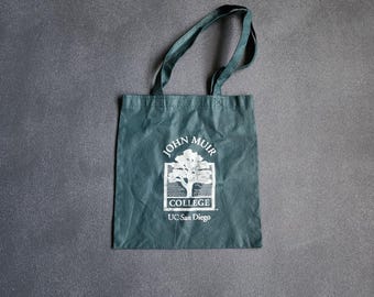 John Muir College UC San Diego Green Canvas Tote Bag