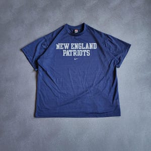 Vintage Nike New England Patriots Center Swoosh Navy Mesh Shirt XXL image 1