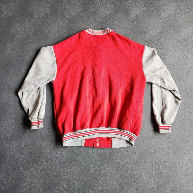 Vintage Kansas City Chiefs Red Grey Made in USA Varsity Bomber Jacket XL image 8