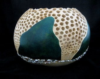 Seafoam - Gourd Art Bowl