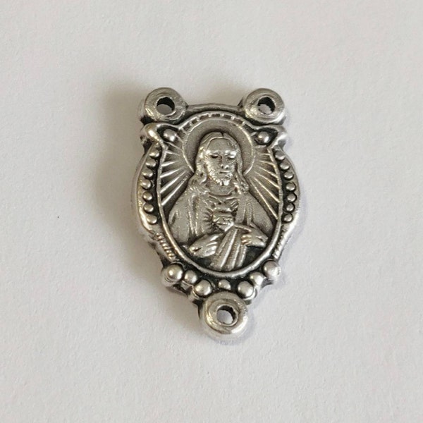 Sacred Heart of Jesus, Holy Family, Rosary Connector, Rosary Center, Rosary Making Parts, Catholic Centerpiece, Rosary Parts, Jewelry Making