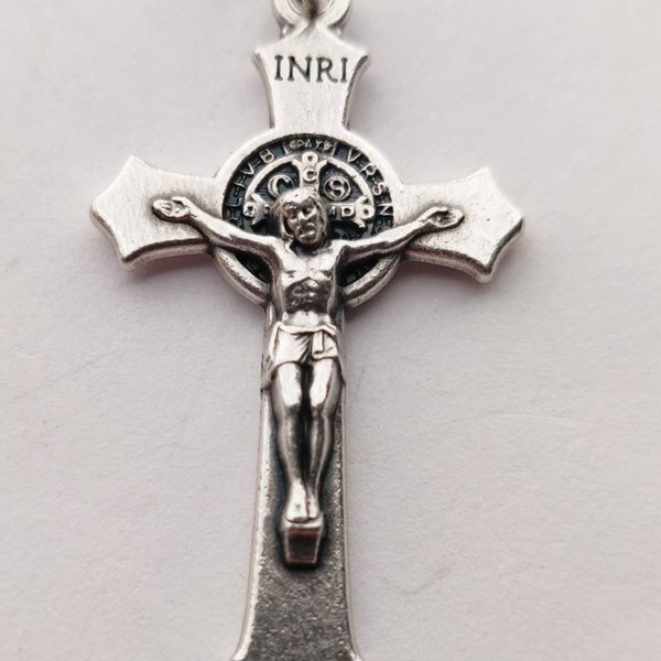 St. Benedict Crucifix , Rosary Crucifix, Rosary Cross, Rosary Parts, Catholic Parts, Rosary Supplies, Crucifix Pendant, Jewelry Supplies