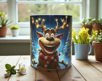 Christmas Reindeer Clipart Bundle – 3 PNG Designs – Cute Holiday Sublimation Pack, Digital Download