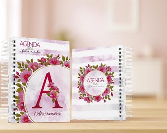Personalized Floral 2026 Planner with Name – Hardcover, 350 Pages, Feminine Planner with Initial, Romantic Style A5
