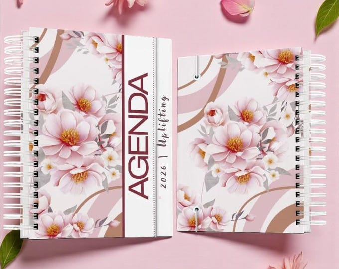 Featured listing image: 2026 Personalized Christian Planner – Daily Agenda with Name – A5 Floral Cover – Gift for Women