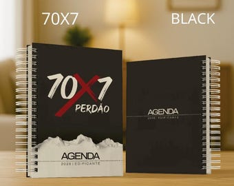 Agenda Cristã 2026 – 70x7 Perdão | Capa Dura, Estilo Moderno, Devocional Evangélica A5 personalizada