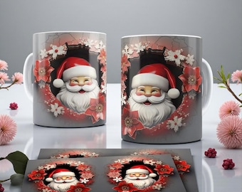 Christmas Mug – Santa Coffee Cup – Holiday Gift 11oz
