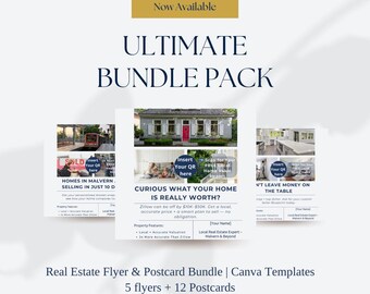Realtor Marketing Templates | Editable Canva Flyers & Postcards | Real Estate EDDM Bundle (17 Designs)