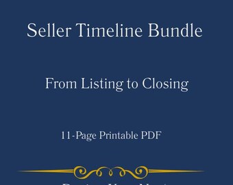 Seller Timeline Bundle | From Listing to Closing | What Happens Next Home Selling Worksheets | Printable PDF