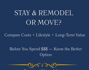 Remodel or Move Decision Workbook | Renovation vs Moving Cost Planner | Home Upgrade vs Buy Analysis | Real Estate Decision Tool