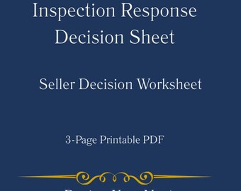 Inspection Response Decision Sheet | Repair vs Credit vs No Action PDF | Seller Decision Worksheet