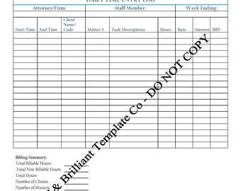 excel template for legal billing