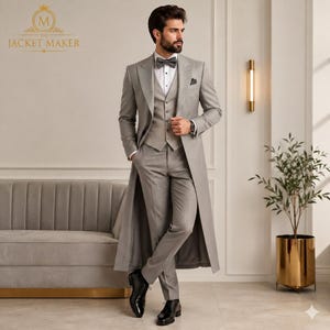 silver grey dress coat Silver gray suit jacket