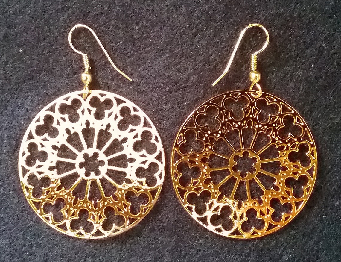 Creation Rose Window earrings Grace Church San Francisco Etsy