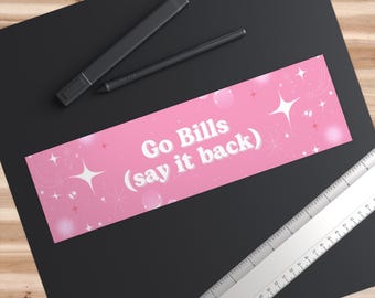 Go Bills Bumper Sticker: Weatherproof Vinyl Decal - Football Fan Car Decor