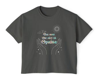 Opalite Sky Cropped Tee: Celestial Boxy Comfort Colors Top