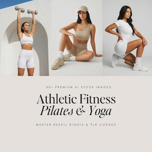 Foto stock di fitness AI MRR PLR / Pacchetto branding Pilates Yoga / Foto per creatori di contenuti benessere / Salute, benessere Download immediato immagine 1