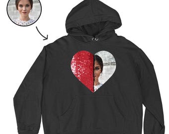 Sudadera con lentejuelas personalizada, sudadera con lentejuelas personalizada, sudadera con foto personalizada, sudadera con lentejuelas con foto, sudadera con foto familiar, sudadera con pareja personalizada