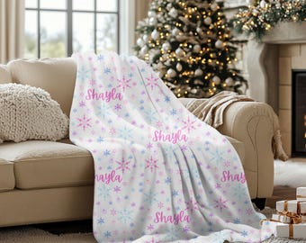 Personalized Name Blanket, Custom Winter Name Blanket, Cute Throw Blanket, Reading Blanket, Personalized Gift, Perfect Family Christmas Gift