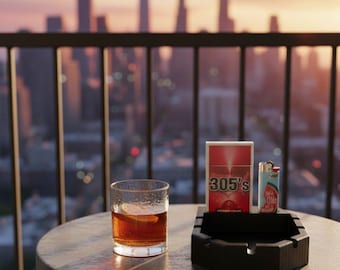 Cenicero de plástico PETG hecho a mano con almacenamiento