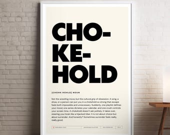 Chokehold Poster, lustige digitale Kunst, Definition, Wörterbuch, Gen Z Slang, Instant Download, Wohnkultur