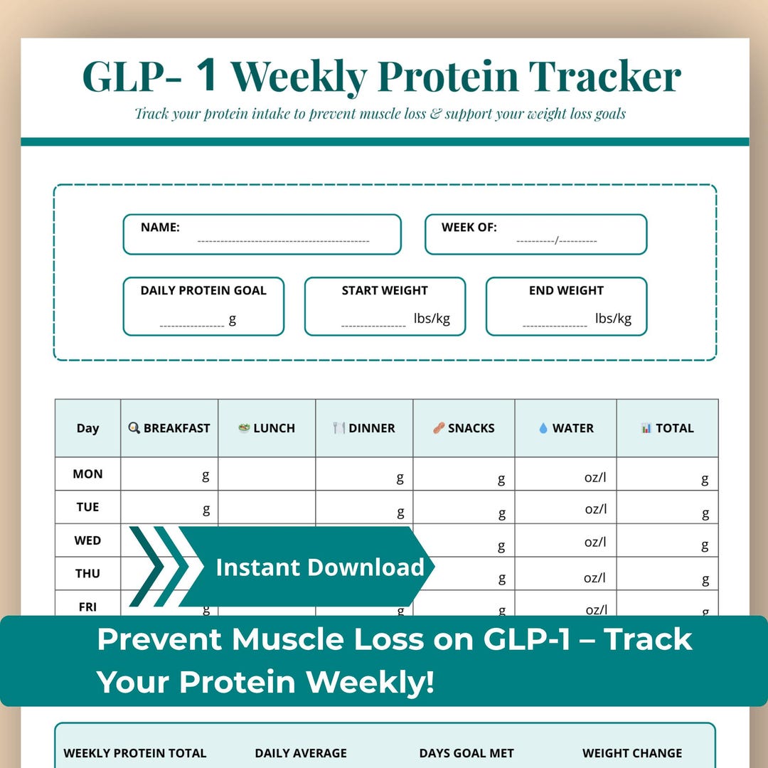 GLP-1 Protein Tracker | Weekly Weight Loss, Muscle Preservation ...