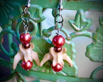 Real Vertebrae Bone Earrings | Curiosities | Oddities | Taxidermy | Unique Jewelry |