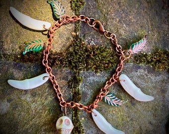 Coyote Teeth Charm Bracelet | Curiosities | Oddities | Animal Bones | Unique Jewelry |