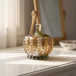 Handcrafted Iridescent Crystal Glass Candy Jar – Embossed Decorative Storage with Lid bild 9