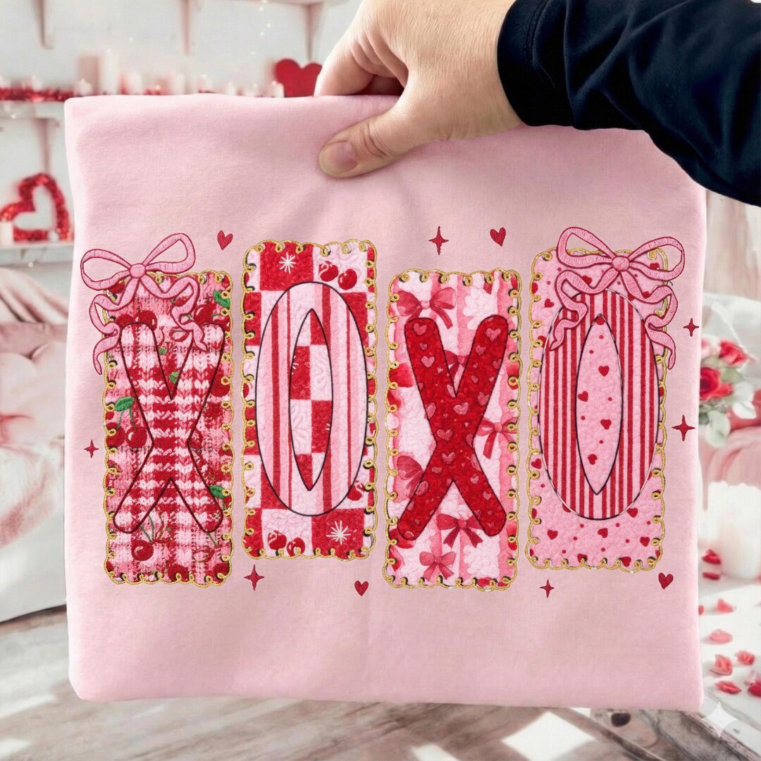 Retro XOXO Valentine PNG SVG | Pink Red Heart Coquette Design - Etsy